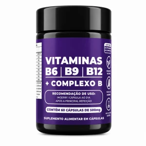 Suplemento Alimentar em Cápsulas Vitaminas B6, B9, B12 + Complexo B